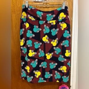 LuLaRoe Skirt Womens Large Cassie DISNEY Mickey Head Geometric Print